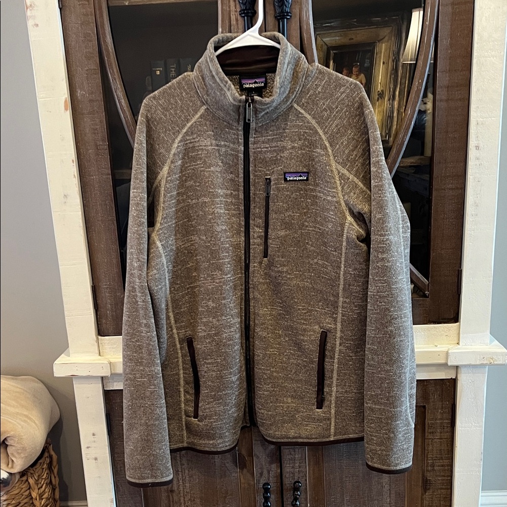 Patagonia Heathered Brown Zip-Up Jacket